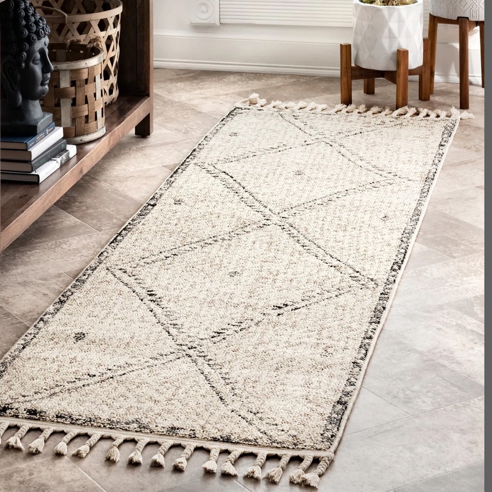 NULOOM NWT distressed geometric runner rug -2’6x8’
